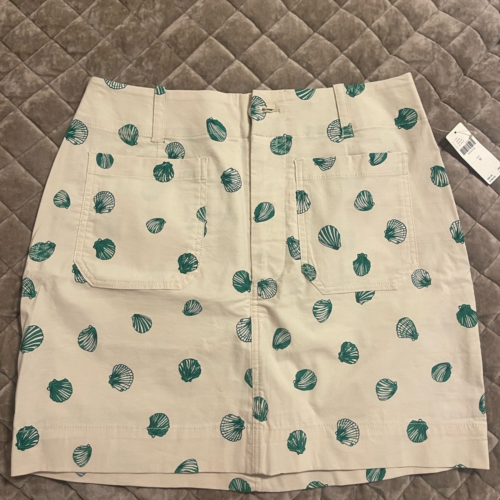 MAEVE SHELL Beige and Green Patterned Women's Skirt